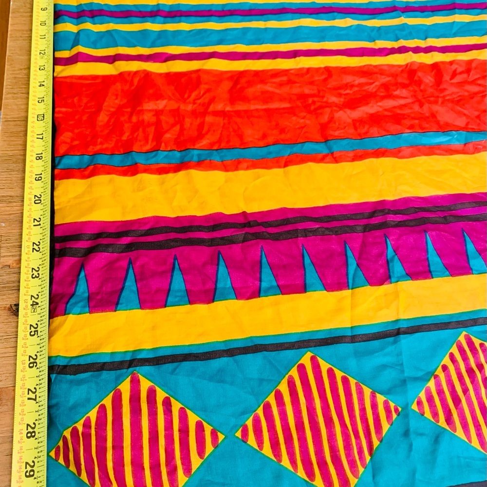 Japanese Silk Square scarf SUNKYUNG Colorful Geometric Pattern - Picture 8 of 10